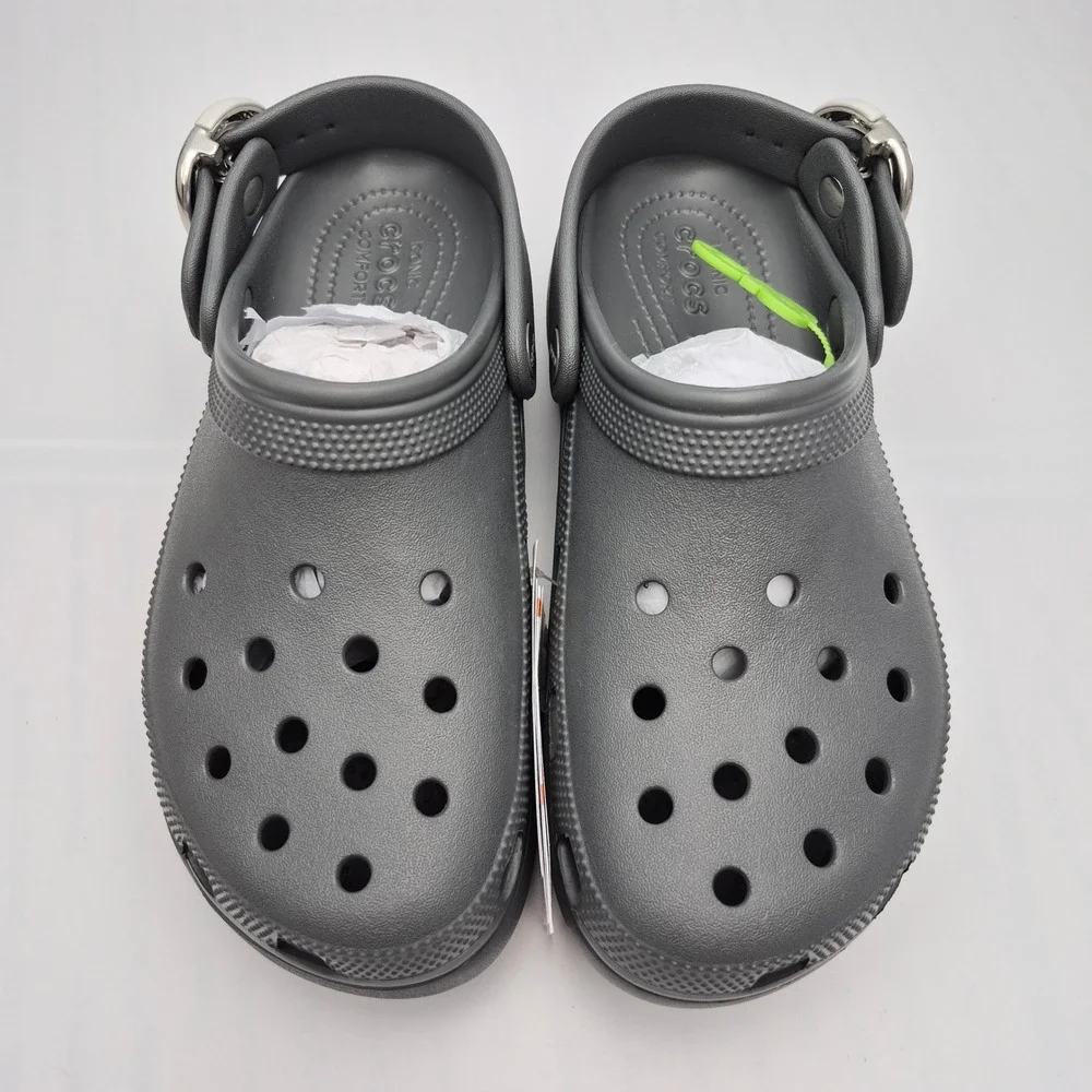 Crocs Classic Platform Dipped Buckle Clogs Women's Size 9 Shows Carbon Grey